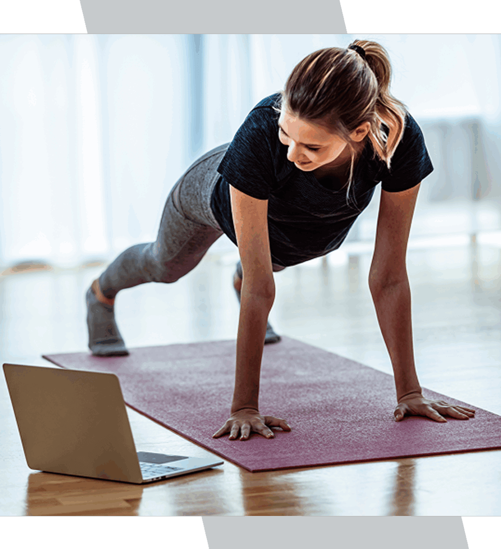 Fitness routine with virtual trainer guidance