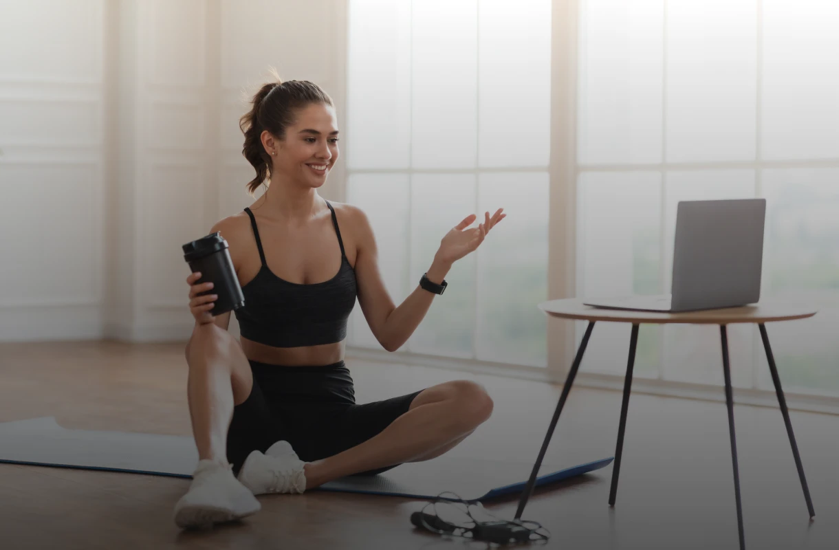Online workout session at home