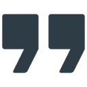 Quotation mark symbol on black background